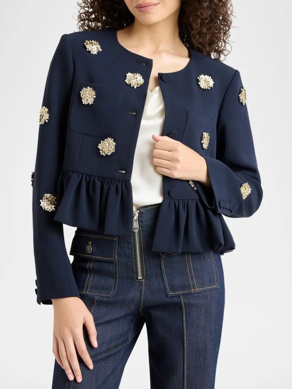 Cinq à Sept Zellie Flower Dots Crepe Jacket